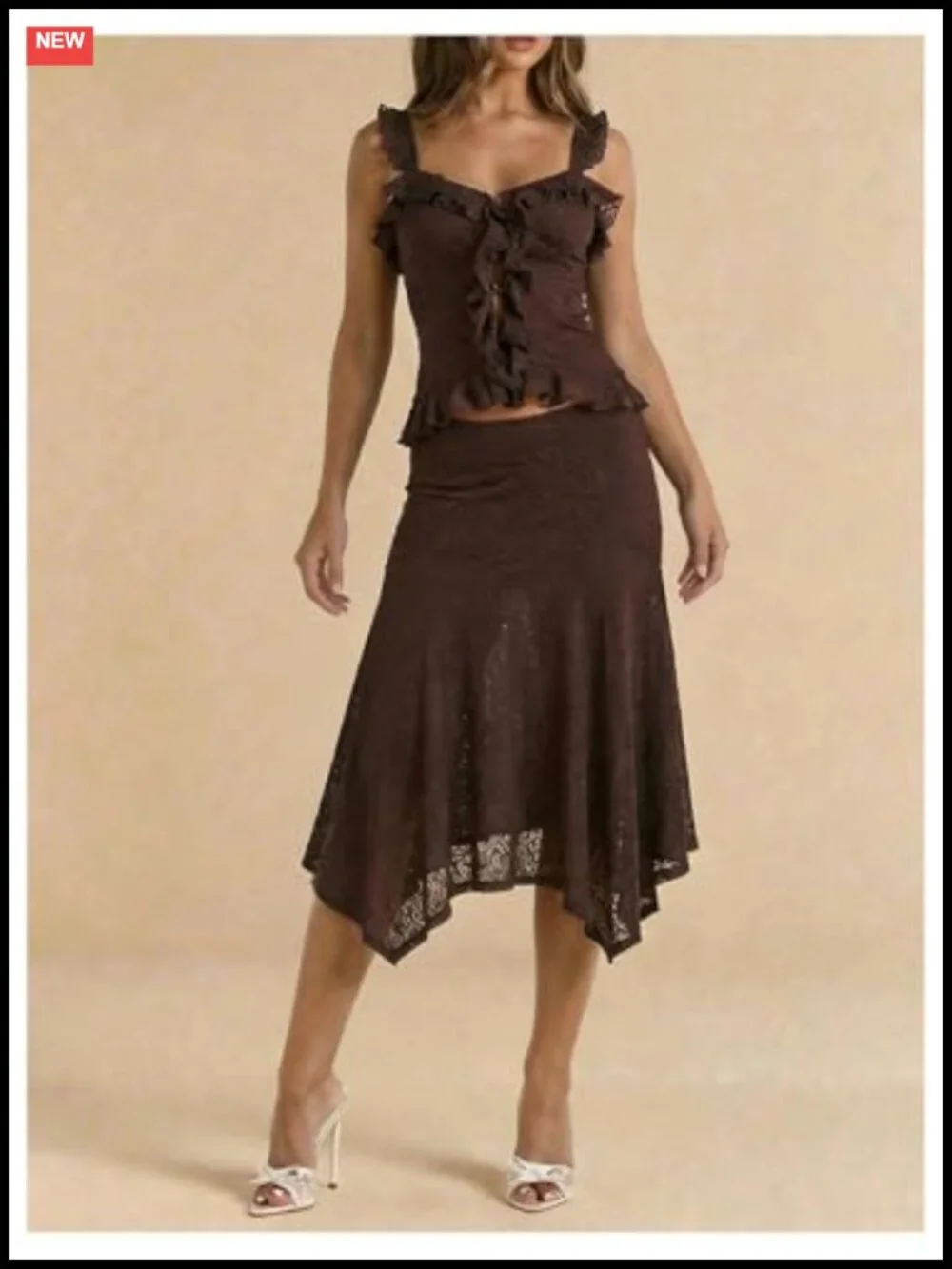 Women's Western Lace Midi Skirt Y2k Low Rise Asymmetrical Paisley Boho Flowy